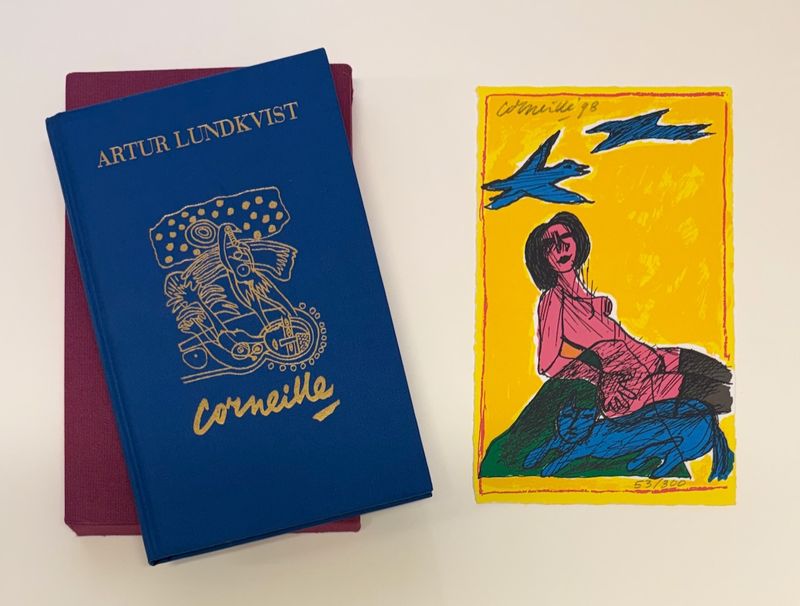 Artur Lundkvist: bibl utg B med serigrafi av Corneille